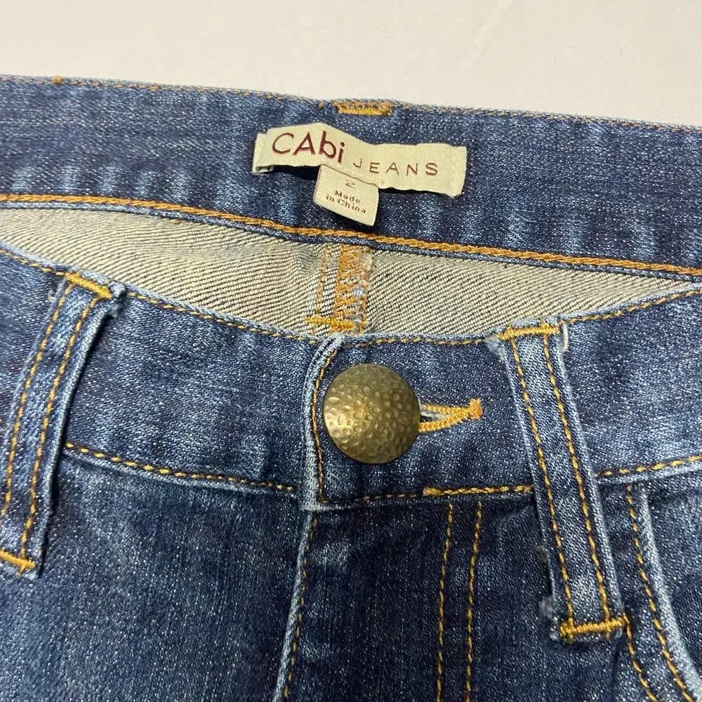 CAbi Jeans Womens Size 2 Rivets Straight Stretch Denim Low Rise Style #513 - Picture 13 of 16